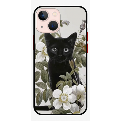 Husa IPhone 14, Protectie AntiShock, Black Kitty